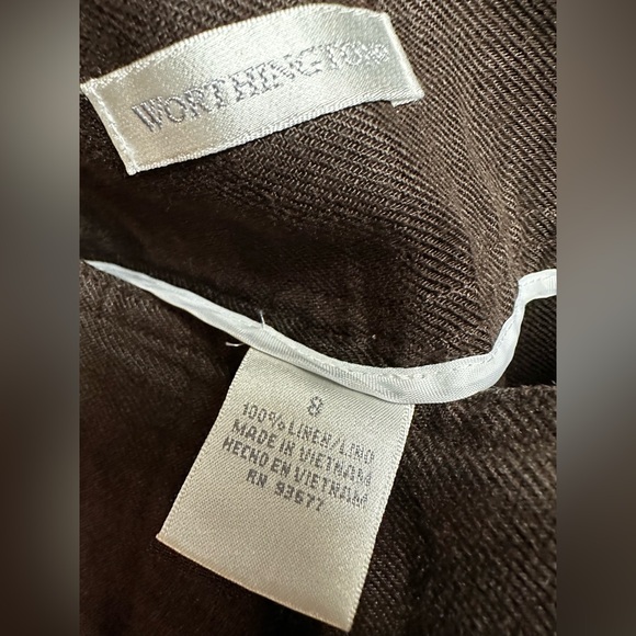 Brown Wide-Leg Linen Pants - Picture 5 of 5